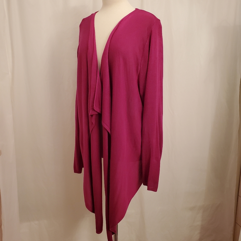 Lane Bryant Fuchsia Waterfall Cardigan GUC 22/24W